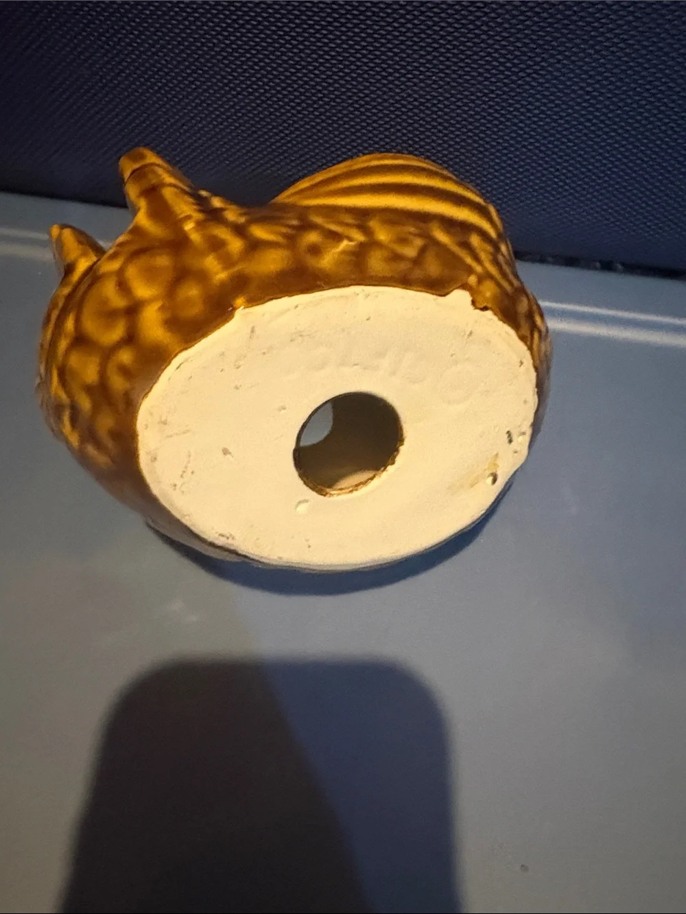 Vintage Ceramic Hen Napkin holder with spots for shakers- Yellow and Red